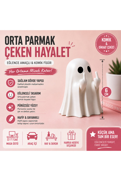 Memania Co Orta Parmak Çeken Hayalet Figür & Eğlence Amaçlı & Komik Figür