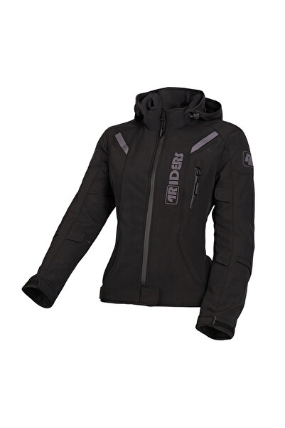 4Riders Alice Pro Korumalı Softshell Kadın Motosiklet Montu Siyah