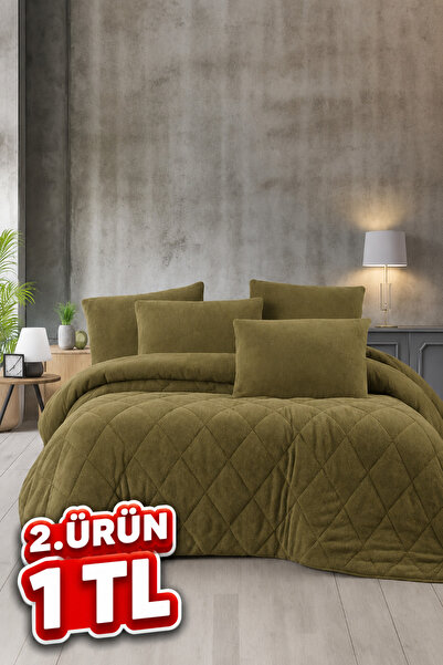 cs ilkim With a Gift Single Luxury Green Welsoft Quilt Double-Sided 155X215