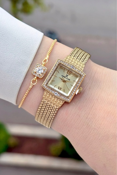 Daniel Klein Dial Yellow Cord Gold Color 2 Years Warranty 20.5 mm Women's Wri...
