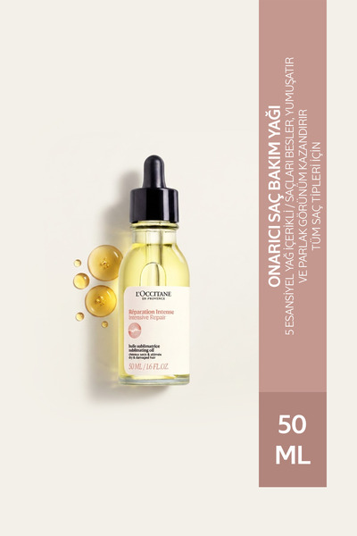 L'Occitane زيت العناية بالشعر لإصلاحه وتقويته، يحتوي على 5 زيوت أساسية، وزيت ...