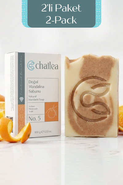 Chailea Natural Tangerine Soap Set of 2 — All Skin Types, Cold Method, Handma...