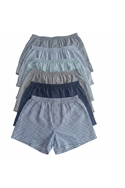 BONBON Erkek 6'lı Paket Karışık Renk Dokuma Kumaş Boxer BB2651