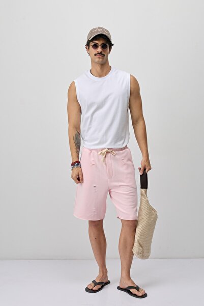 VAMOSCLO Lace-Up Loose Fit Shorts Pink