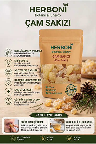 HERBONİ Çam Sakızı 200gr, Doğal ve Katkısız