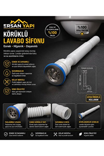ERSANYAPI LAVABO GİDER SİFON