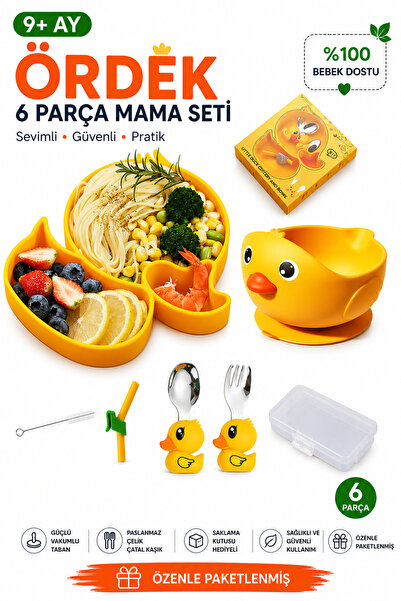 jojobebek Premium Safe Baby Child Vacuum Silicone Feeding Food Set with Chick...