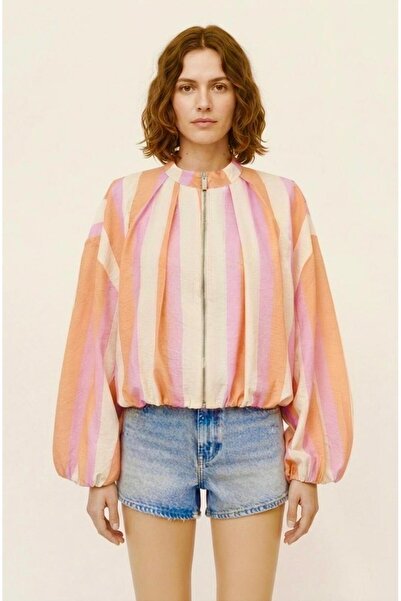 EnModa Çizgili Bomber Ceket