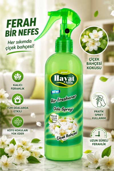 VENON ODA SPREY 350 ML ÇİÇEK BAHÇESİ ODA SPREY ODA KOKUSU ARAÇ KOKUSU OTO PAR...