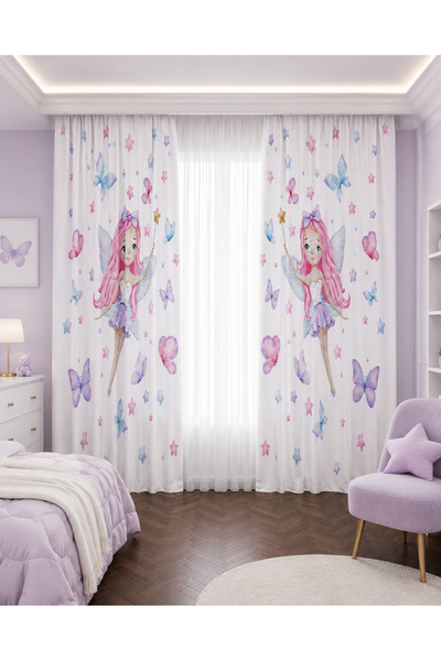Bebişim Halı Cortina de fundal pentru camera copiilor prințesă fată fluture c...