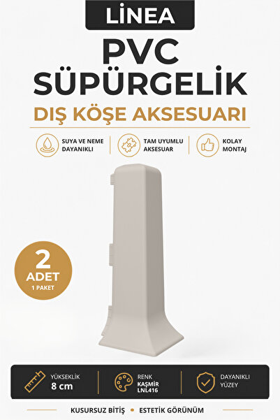 Genel Markalar Linela Pvc Süpürgelik Kaşmir LNL416 Dış Köşe Aksesuarı (1 Pake...
