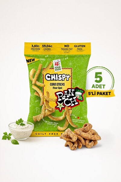 CHİSPY Ranch Çeşnili Mısır Cipsi 80g Gerçek Mısırdan Fırınlanmış Atıştırmalık