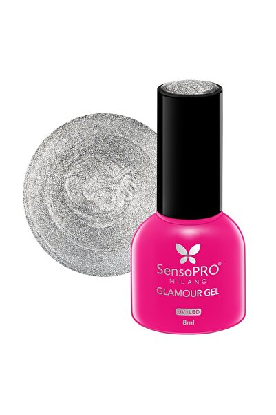 SensoPRO Milano Ημιμόνιμο Βερνίκι Νυχιών Glamour Gel 8ml, Ασημί Λάμψη # 56