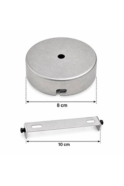 CONANA Aplik Arkası veya Avize Tavan Rozansı 8 Cm (Boyasız Ham) Metal