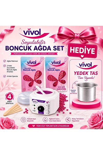 Vivol SİR AĞDA ISITICI MAKİNE 2 PAKET PUDRALI BONCUK AĞDA HEDİYELİ