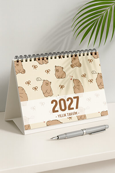 Eldesen Tasarım 2027 Masa Takvimi Spiralli A5 (21X16CM) Büyük Boy / Resmi Tat...