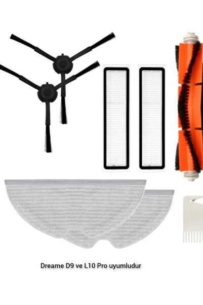 LİN GRUP Dreame D9 and L10 Pro - Compatible Brush Mop Hepa Filter Set