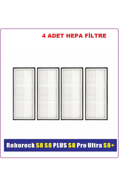 LİN GRUP Συμβατό με φίλτρο HEPA για Roborock S7 Plus/Pro/Ultra - 4 τεμάχια