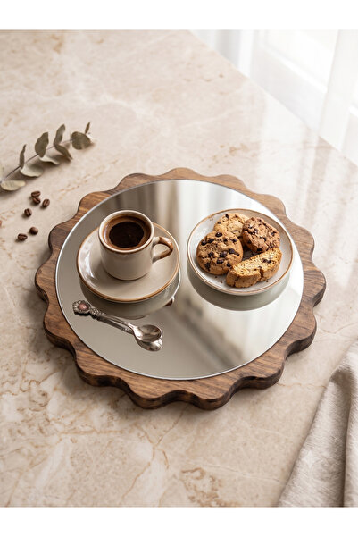 fam wood art Large Size Silver Daisy Wooden Presentation Stand, Plate, Tray, ...