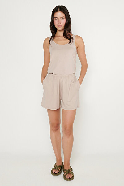 AC&Co / Altınyıldız Classics Women's Beige Flexible Knitted Basic Undershirt ...