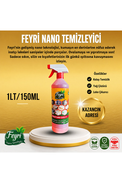 FEYRİ NANO temizleyici Mutfak İçin Yüzey Temizleyici Ve Leke Çıkarıcı –Nano Ö...