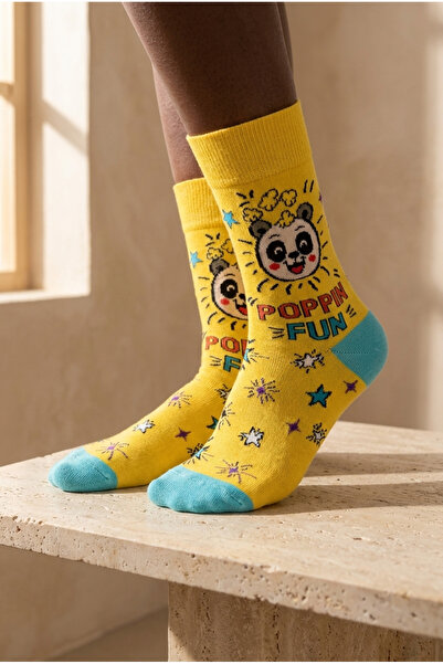 Katia&Bony Unisex patterned yellow ankle socks