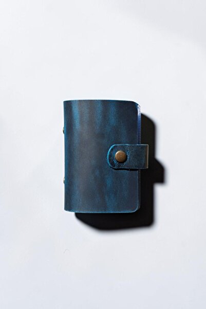 MAT Deri Transparent Card Holder 20 Compartments Genuine Leather Small Card H...
