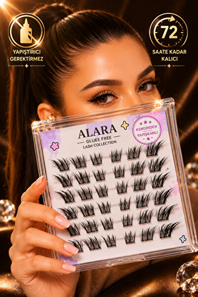 alaraycosmetics Yapıştırıcısız Kendinden Yapışkanlı Takma Kirpik/ Fox Eye Kıs...