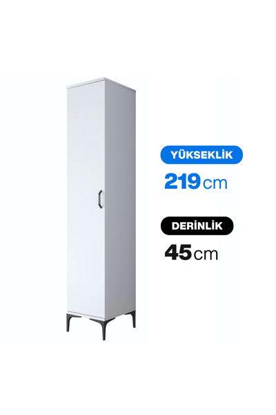 Rani JE250 Multipurpose Cabinet Single Door 5 Shelf Pantry Kitchen Cabinet White