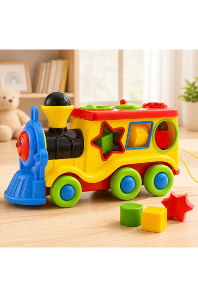 Salamandra Kids Jucarie trenulet cu forme geometrice, lumini si sunete, SALAM...