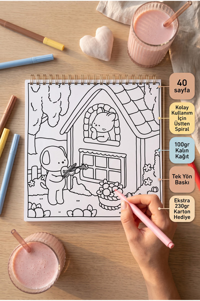 M&H Coloring Teddy Bear Vol 1 - 21X21 cm Coloring Book for Children and Adults