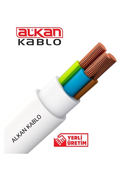 Alkan H05VV-F (TTR) 3 X 1.5 mm %100 Bakır Enerji Kablosu 30 Metre