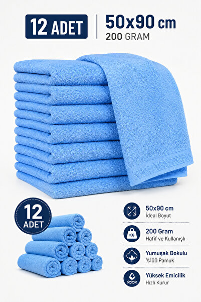 MEŞELİ TEKSTİL 12 Τεμάχια 50x90 Spa Τουρκικό Μπάνιο Σάουνα Ξενοδοχείο Πετσέτα...