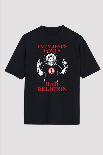 Adrift Μπλουζάκι Bad Religion Μαύρο Unisex Oversize