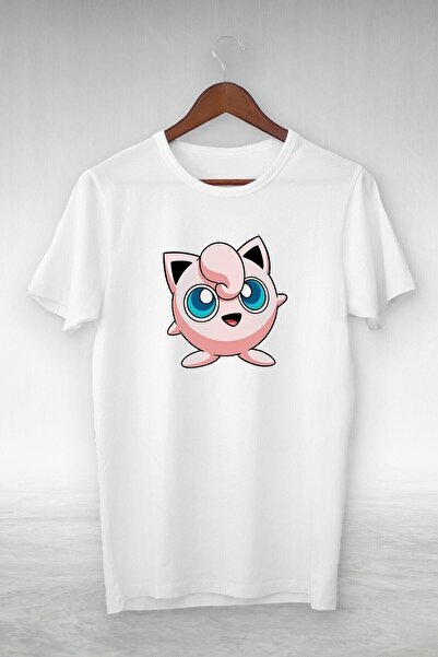 Adrift Vtshirt Alb -pokemon-jigglypuff- Ilustrație Desen- Y-029