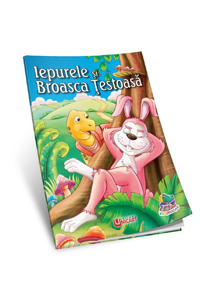 Editura Unicart Carte de colorat - Iepurele si broasca testoasa