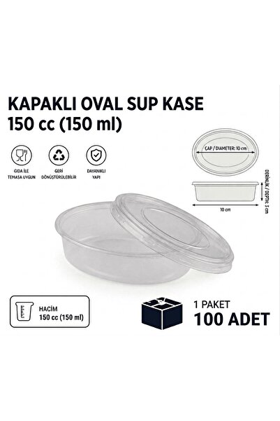 Tuffix KAPAKLI Oval Sup Kase 150 cc - 100 adet
