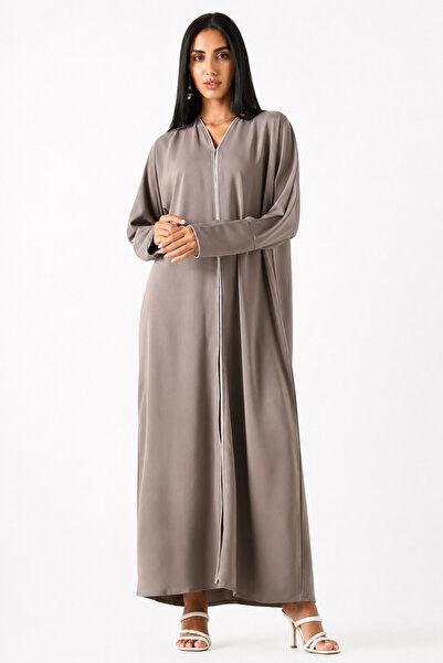 Azria Fashion عباية كلاسيكية - لون بني فاتح