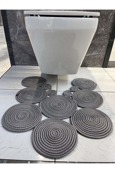 naylişhome Кафява постелка за тоалетна от юта и слама, 60x65 см, подарък за ч...