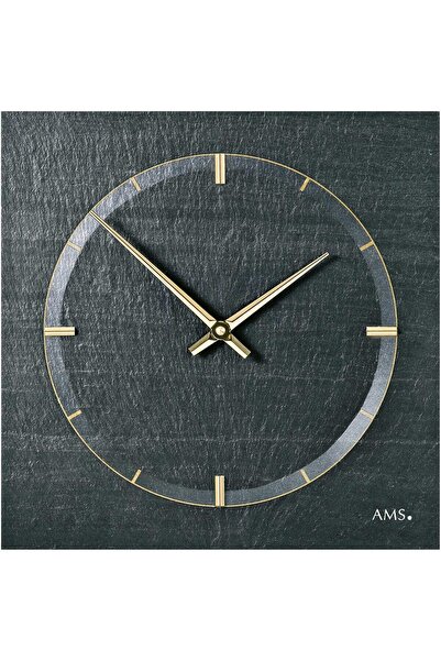 AMS Ceas de perete 9516, cuarț, negru, analogic, modern