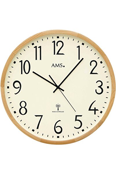 AMS Ceas de perete 5534, cuarț, crem, analogic, modern