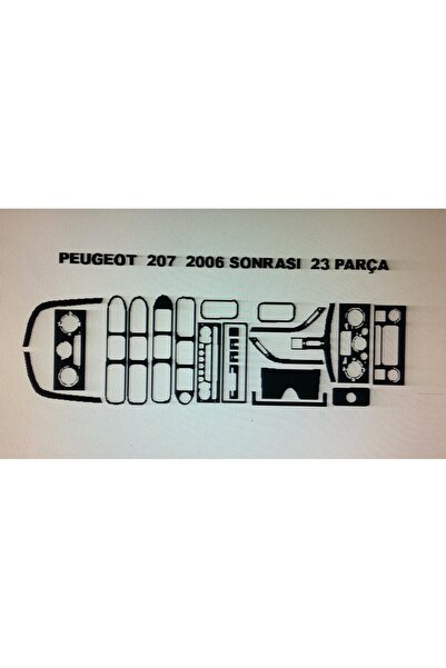 Demircioğlu Oto Aksesuar Marketi Peugeot 207 2007> 23 Piece Dashboard Trim (C...