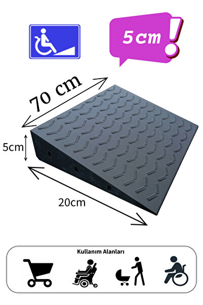 Roboqoq 5cm Tekerlekli Sandalye Kapı Eşik Rampası Bantlı Dayanıklı