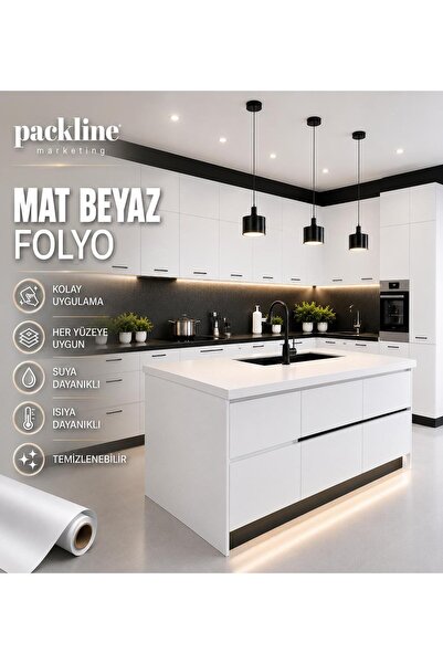 Packline Marketing Matte White Adhesive Foil Kitchen Cabinet and Furniture Co...