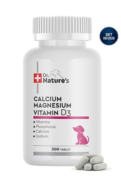 Dr. Nature's Köpek Kalsiyum Tablet 300 Tablet – Kemik ve Diş Gelişimi Destekl...
