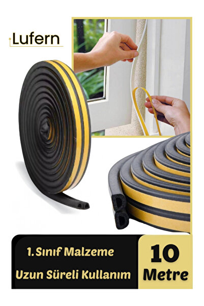 Lufern Premium Siyah Kapı Pencere Soğuk Toz Geçirmez İzolasyon Fitili Yapışka...