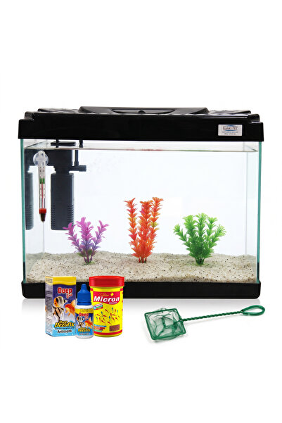 Kanki Pet Akvaryum KP5018 Ekonomik Hazır Set Siyah 50 CM ( 26 Litre )