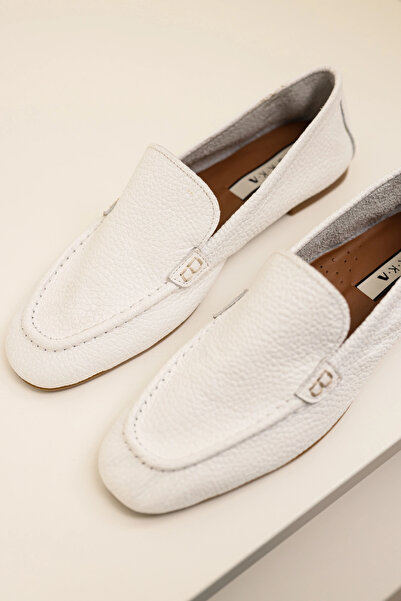 by selvi Lukka Shoes حذاء باليه نسائي من الجلد الطبيعي باللون الأبيض