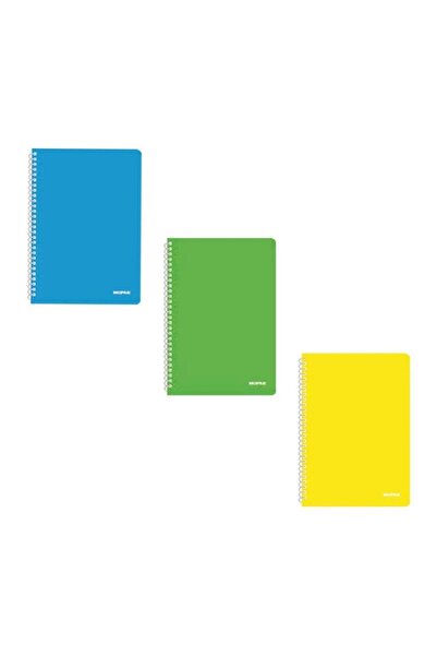 Mopak Neon Series Spiral Notebook Pp Cover 96 Sheets Squared 3-Pack