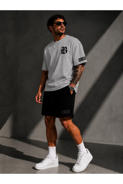 JAWÜ STYLE 089 Sleeve Print Detailed Adult Shorts Set